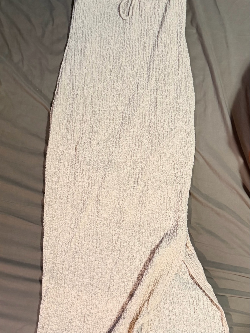 See You Monday Cream Textured Maxi Skirt